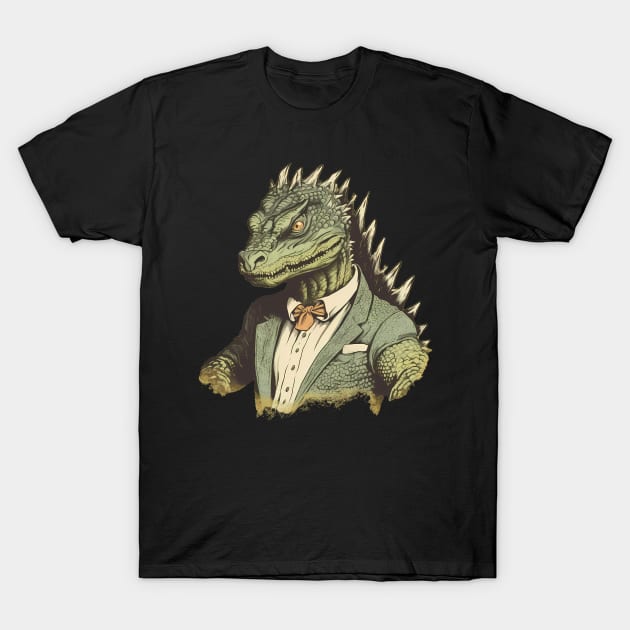 Monster Reptile Portrait Business or Reptile in Business Teacher T-Shirt by MLArtifex